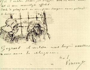 Bauernfrau Vor Fenster, Zwei Köpfe — Vincent Willem Van Gogh, Post-impressionismus