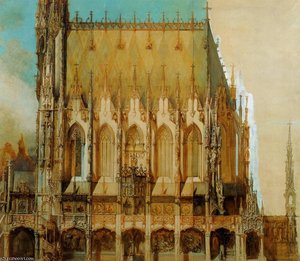 Gotische Grabkirche St Michael Seitenansicht — Hans Makart