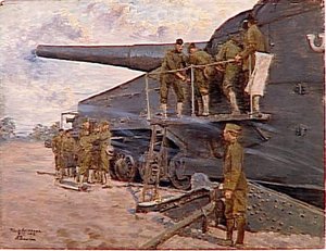 Canon De Marine Américain Tirant Sur Les Lignes De Communication Allemande Aux Environs De Laon — Joseph-félix Bouchor