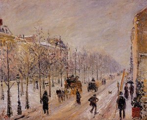 The Outer Boulevards, Snow Effect — Camille Pissarro, Impressionist Landscape