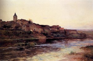 A French River Town — Edmond Marie Petitjean