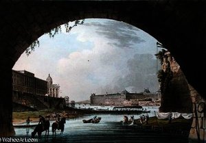 Panorama of the River Seine seen from beneath