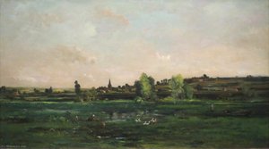 Village On The Seine Near Vernon — Karl Pierre Daubigny
