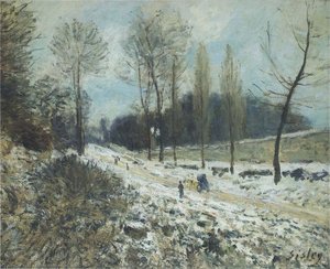Route To Marly Le Roi In Snow — Alfred Sisley, Impressionism
