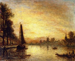 Boats At The Quay, Holland — Јохан Бартолд Јонгкинд, Impressionism