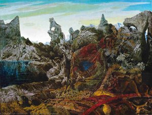 Paisaje Con Lago Y Quimeras — Max Ernst