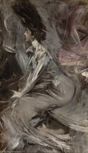 Sitting Lady The Talk — Giovanni Boldini
