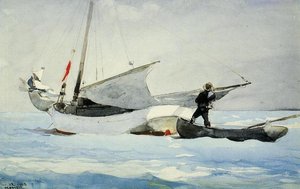 Stowing The Sail — Winslow Homer