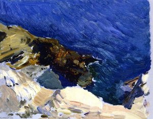 The Sea At Ibiza (study For 'the Smugglers) — Joaquín Sorolla Y Bastida, Impressionist Light