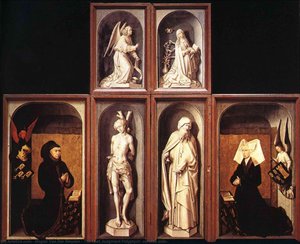 Die Letzte Gerichtsbarkeitspolyptyche — Rogier Van Der Weyden, Die Kunst Des Frühen Niederlands Wird Durch Künstl