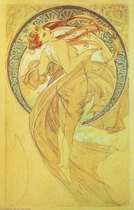 Study For Dance — Alphonse Mucha, Art Nouveau