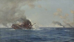Sinking Of 'the Scharnhorst' At The Battle Of The Falkland Islands, 8 December 1914 — Thomas Jacques Somerscales