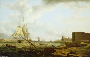 A Third-rate Entering Port Mahon — Charles Martin Powell