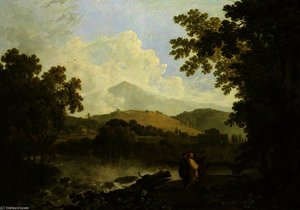 Cicero And His Two Friends, Atticus And Quintus, At His Villa At Arpinum — Richard Wilson