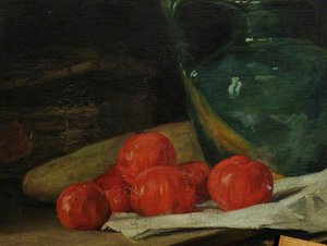 Still Life with Tomatoes by a Green Jug (verso)