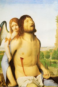 The Dead Christ Supported By An Angel — Antonello Di Giovanni Di Antonio (antonello Da Messina)