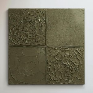 Monolithic Moss: A Sculptural Study Of Quadrant Textures And Tonal Depth — David Moreau, Plaster & Texture Art