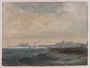Vue De Vaer Oe (aujourd'hui Vaeroy) — Peder Balke, Romantic Landscape Painting