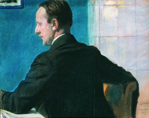 Portrait Of M.v. Dobuzhinsky — Boris Mikhailovich Kustodiev