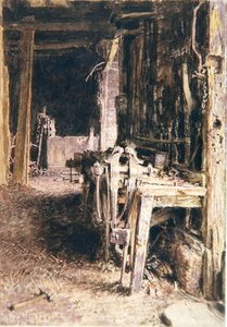 Barn Interior, — William Henry Hunt