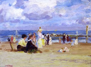 Sunday At The Beach — Edward Henry Potthast, Impressionism