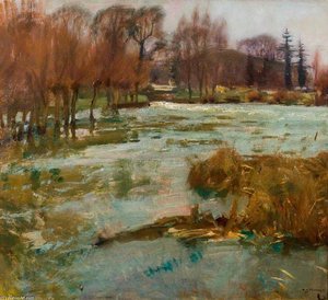 A View Of Boxted Mill — Sir Alfred James Munnings