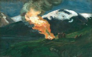 Midsummer Night Bonfire (sketch) — Nicolai Astrup