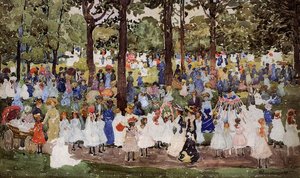 May Day, Central Park (also Known As Central Park Or Children In The Park) — Maurice Brazil Prendergast, Post-impressionism