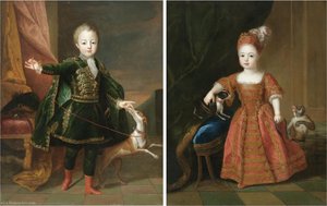 Portrait Of A Boy, Said To Be Son Of Maximilian Emanuel (joseph-ferdinand), Elector Of Bavaria And Portrait Of A Girl — Constantin Netscher