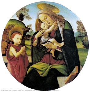 Jungfrau Und Kind Mit Dem Infant Johannes Dem Täufer — Sandro Botticelli