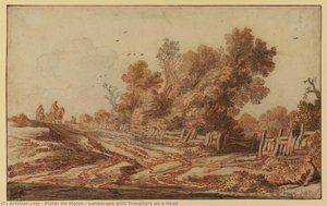 Landscape With Travellers On A Road — Pieter De Molyn, Baroque