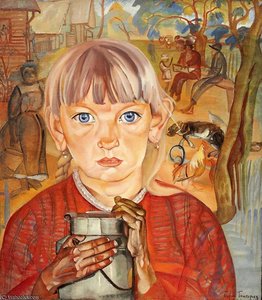 Girl With A Jug — Boris Dmitrievich Grigoriev