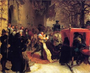 Gustav Adolph Greets His Wife Outside Hanau Castle — Adolph Von Menzel, Contemporary Realism