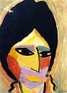 Mystical Head: Raven's Wing Ii — Alexej Von Jawlensky, Expressionism
