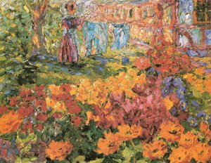 Flower Garden (girl And Washing) — Emile Nolde, Expressionism
