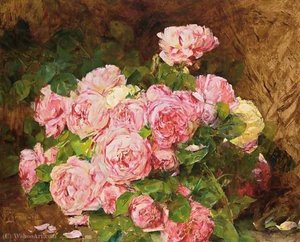 A bunch of pink peonies