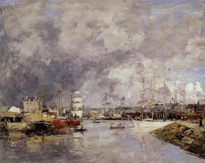 The Port Of Dieppe — Eugène Louis Boudin, Impressionism