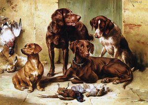 Hunting Dogs With Prey — Carl Reichert