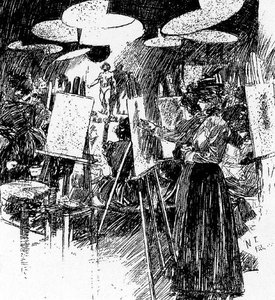 L’Académie Colarossi Night Class illustrated in the Lady’s Realm