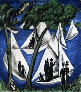Sailboats Near Grünau — Ernst Ludwig Kirchner