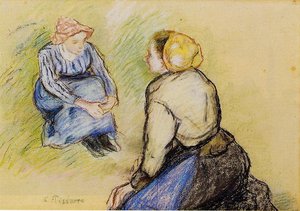 Seated Peasant And Knitting Peasant — Camille Pissarro