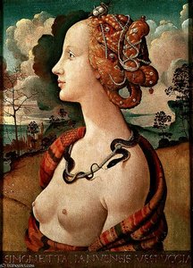 Portrait Of A Young Woman, Musée Condé, Chan — Piero Di Cosimo (piero Di Lorenzo)