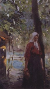 A Woman With A Jug — Valentin Alexandrovich Serov, Impressionism