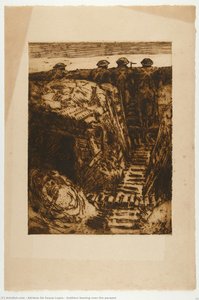 Soldiers leaning over the parapet