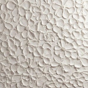 Ethereal Monochromatic Relief: An Infinite Tapestry Of Sculptural Bone And Cream Petals — David Moreau, Plaster & Texture Art