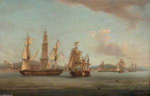 The 'spartan's' Engagement With A Neapolitan Squadron — Thomas Whitcombe