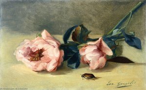 Peonies And June Bug — Eva Gonzalès