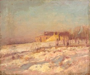 Winter Scene (barn In The Background) — Theodore Clement Steele, Impressionism