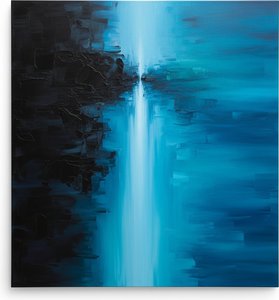 Obsidian Fracture And The Luminous Descent Of Ethereal Cyan Light — Christian Noiret