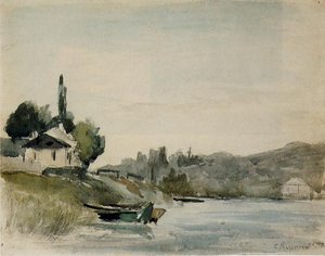 The Banks Of The Marne At Cennevieres — Camille Pissarro